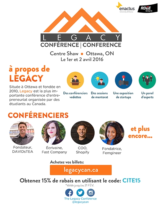 RDÉE ONTARIO PARTENAIRE FRANCOPHONE DE LA LEGACY CONFERENCE